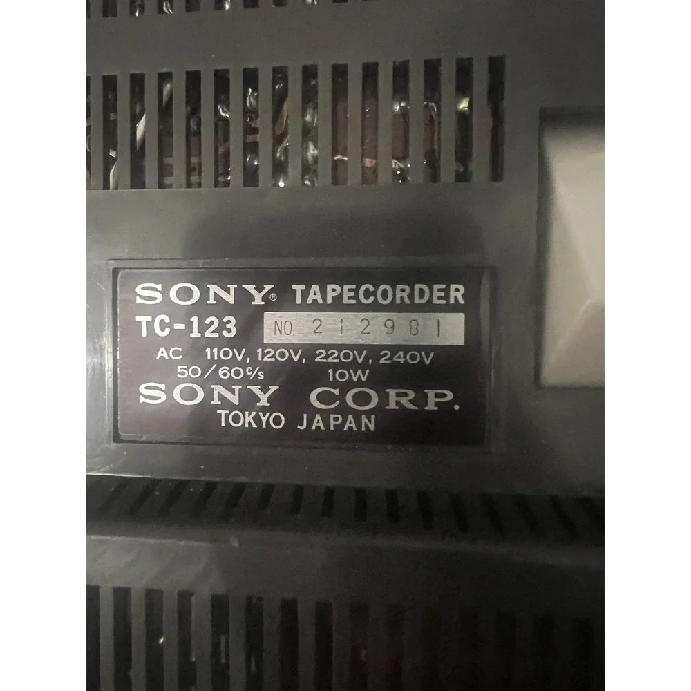 Vintage Sony TC-123 Tape Corder w/ Box Manuals Warranty Accessories 1960s